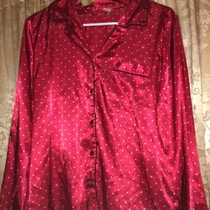 Pink Victoria Secret red polka dot pajama set
